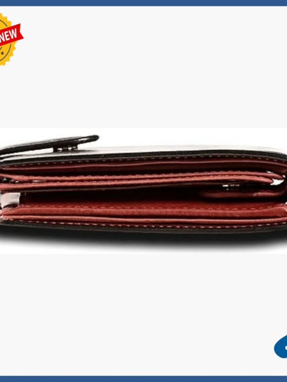Tri-Fold RFID Blocking Leather Wallet with Coin Compartment